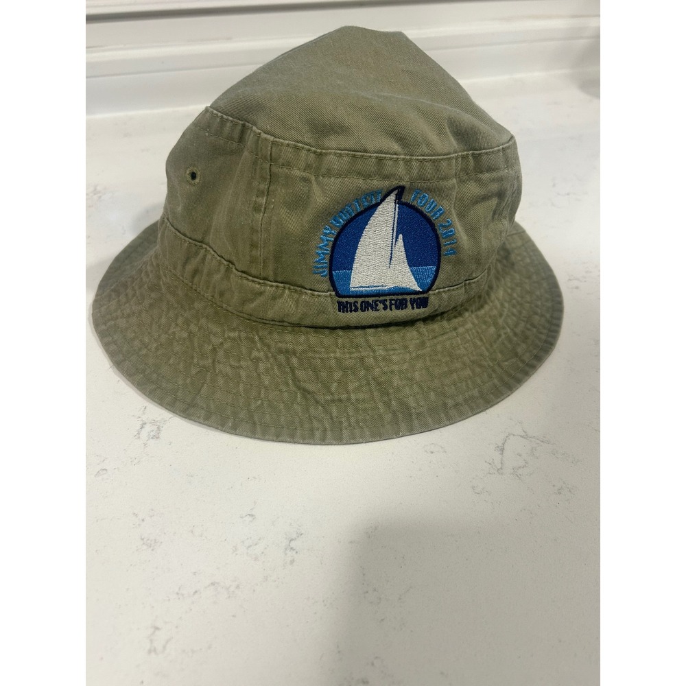 Jimmy Buffett Tour 2014 This Ones For You Bucket Hat Adams Olive Green Cotton XL